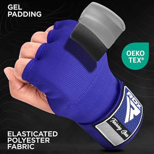 RDX Gel Boxing Hand Wraps Inner Gloves Men Women, Quick 100cm Long Wrist Straps, Elasticated Padded Fist Under Mitts Protection, Muay Thai MMA Kickboxing Martial Arts - Image 2