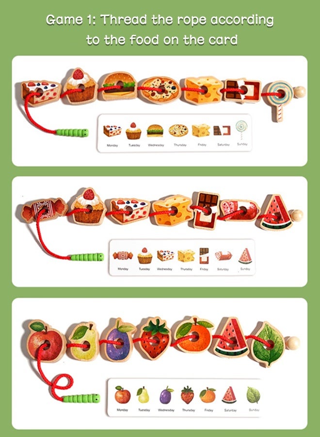 لعبة تعليمية مونتيسوري لتعزيز المهارات الحركية: لعبة خيوط وأشكال خشبية للتركيب والتصنيف للأطفال - هدية مثالية للأعياد ومناسبات الأطفال - Image 5