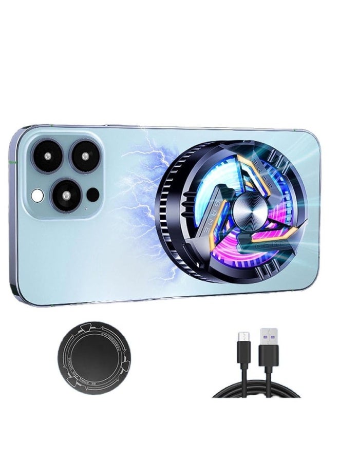 ارواق مبرد هواء مغناطيسي للهاتف المحمول مع مروحة تبريد – تبريد شبه موصل، تبديد حرارة سريع، يعمل بتوصيل Type-C، متوافق مع هواتف آيفون وأندرويد - Image 1