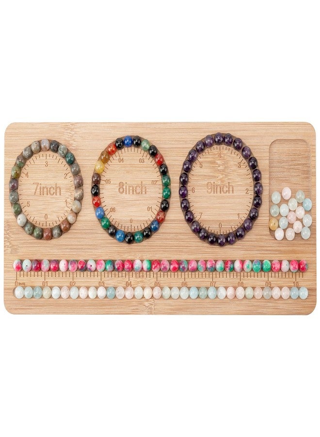 HSZCTUY Bead Board for Jewelry Making, Bamboo Beading Board with Bracelet Making Kit, Bead Tray, Bracelet Sizer, Non-Foldable - Image 1