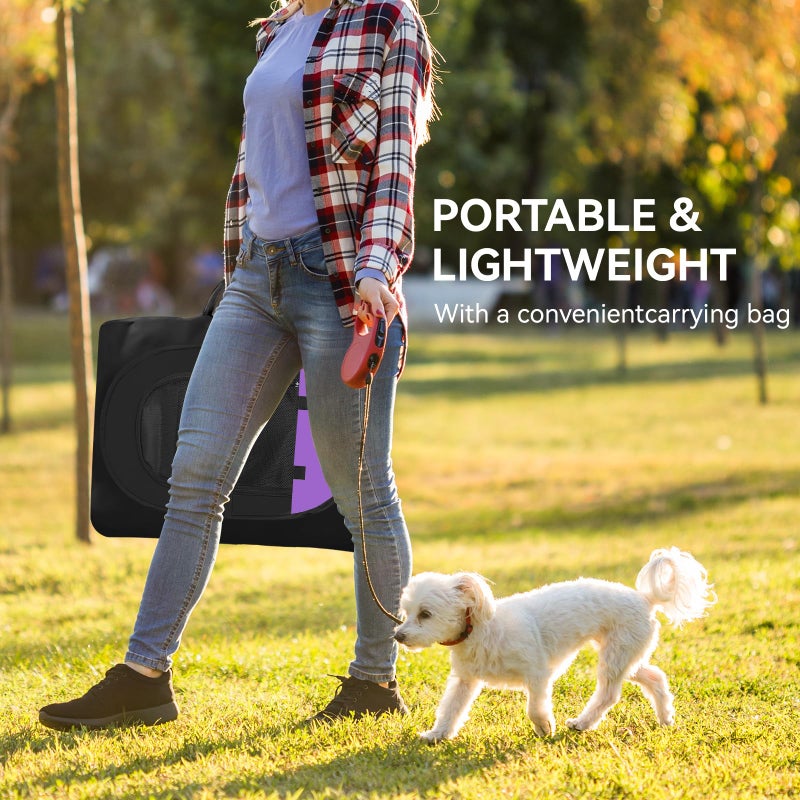 Siedihit Dog Cat Playpen, Puppy Pet Playpen, Small Dogs Tent Crates Cage Indoor/Outdoor, Portable Pop Up Dog Kennel Playpen with Carrying Case for Dogs/Cats/Rabbits,Purple - Image 5