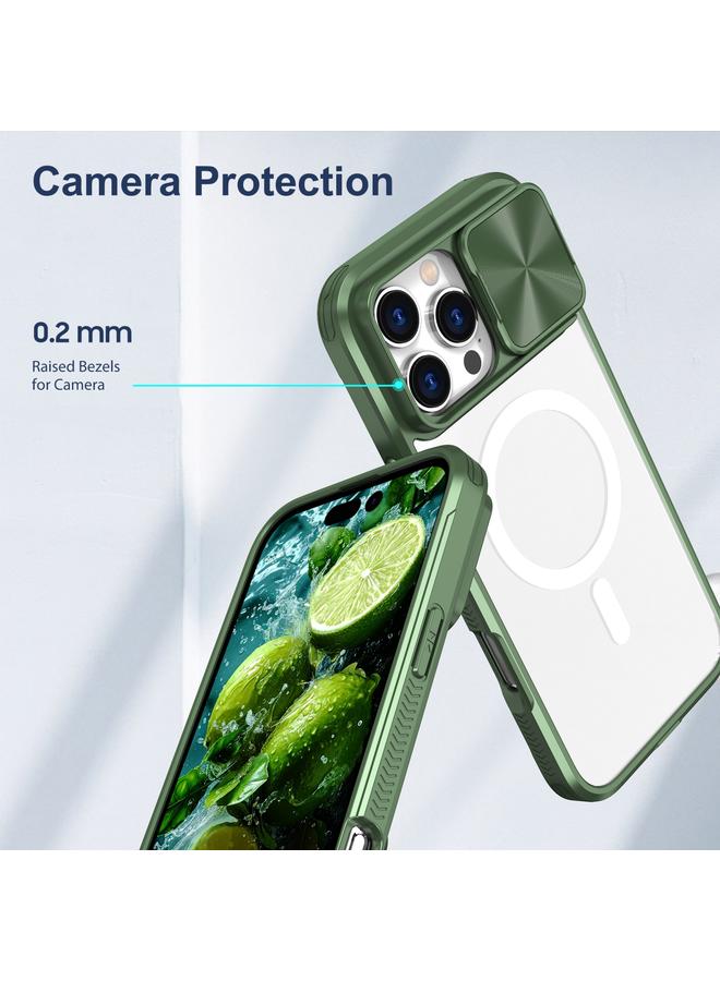 اس-توب جراب لهاتف iPhone 16 Pro مصنوع من الأكريليك الشفاف + PC + TPU MagSafe Lens مع غطاء منزلق بتغطية كاملة - Image 5
