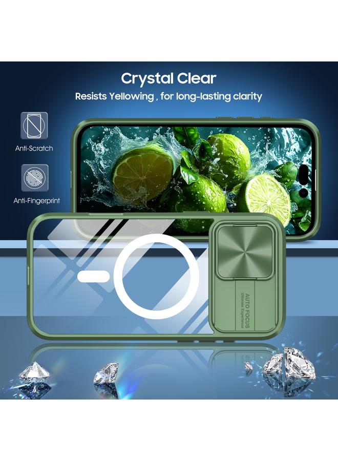 اس-توب جراب لهاتف iPhone 16 Pro مصنوع من الأكريليك الشفاف + PC + TPU MagSafe Lens مع غطاء منزلق بتغطية كاملة - Image 2