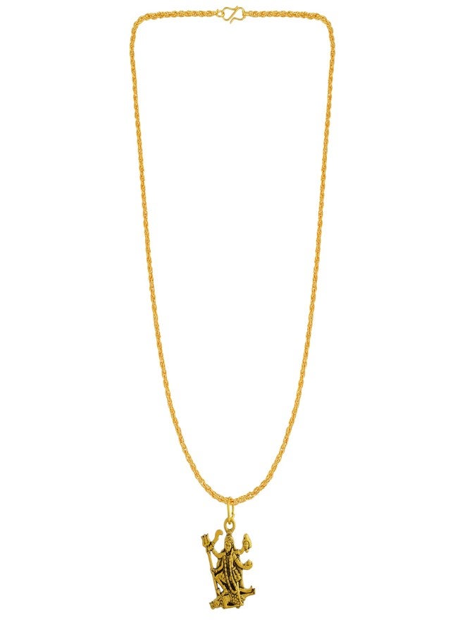 DULCI Hindu Goddess Maa Kali Navratri Special Mata Rani Oxidized Gold Plated Brass Pendant Locket - Image 2