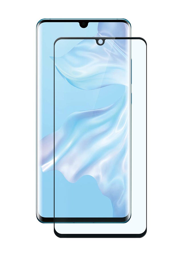 DUSALA 3D Dot Matrix Tempered Glass Screen Protector For Huawei P30 Pro Clear/Black - Image 2