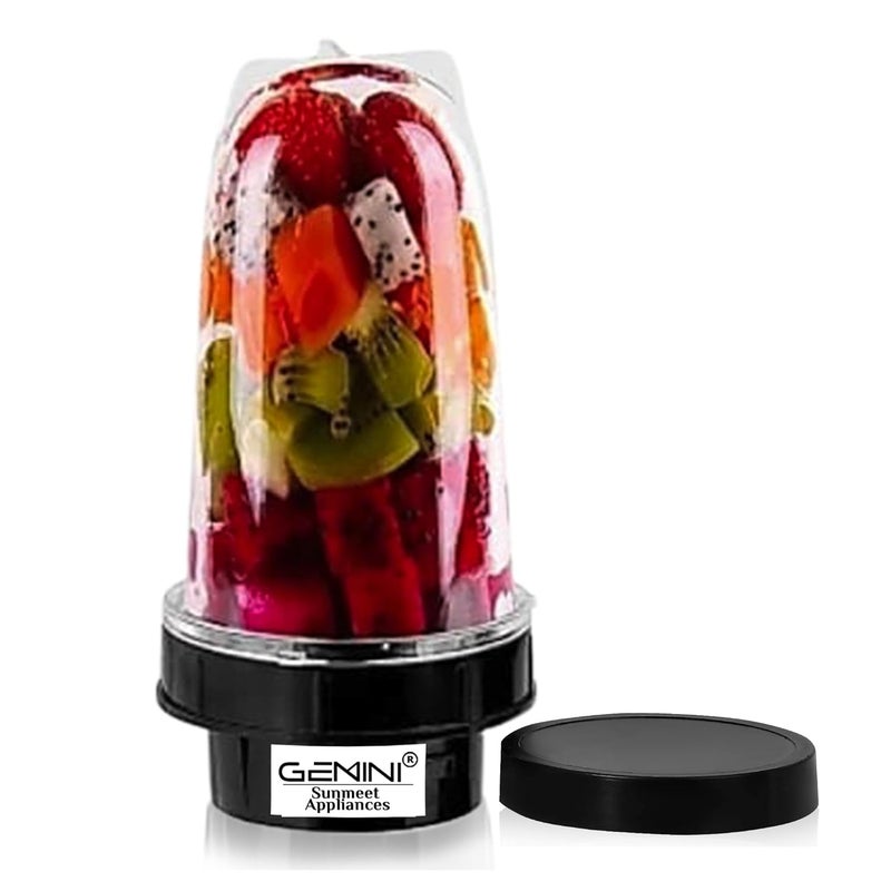 Gemini Heavy Quality Bullet Jar for Mixer Grinder Large 530ML ABS Transparent Mixer Juicer Jar SA53 Black Pack of 1 - Image 1