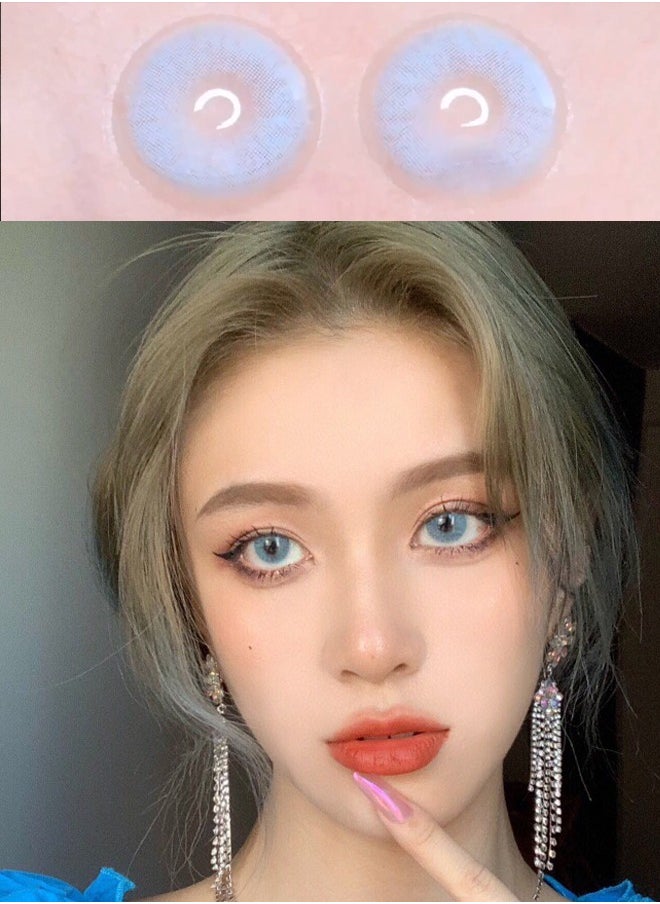 Mill Creek Mill Creek color contact lenses 14.0MM hydrogel lenses can be used for 12 months 1 pair of 2 blue glasses  - Image 2