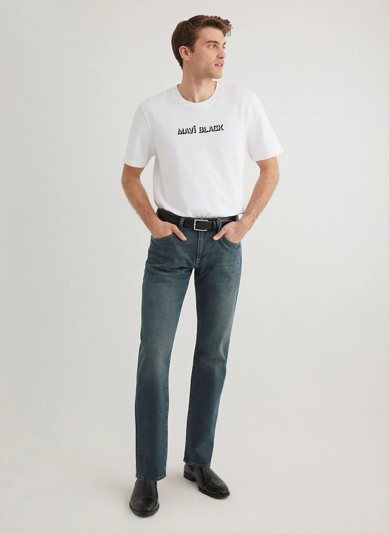 MAVI Mavi Black Printed White T-Shirt