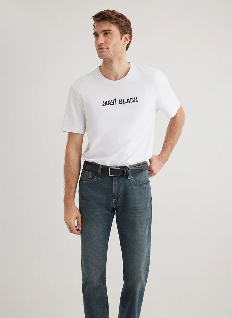 MAVI Mavi Black Printed White T-Shirt