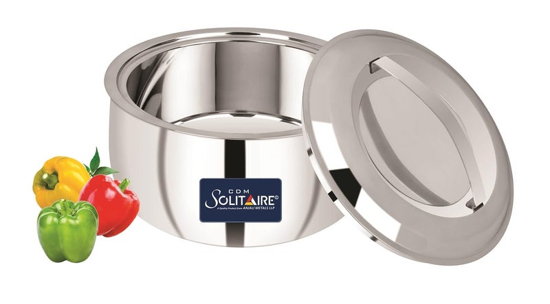 CDM SOLITAIRE CDM Solitaire Hot Pot Double Wall Stainless Steel Belly Shape Casserole, Insulated Thermal Serving Bowl, Food Warmer, Self Locking Press Lid, Hot Food Upto 8 Hour 3000 ML  - Image 2
