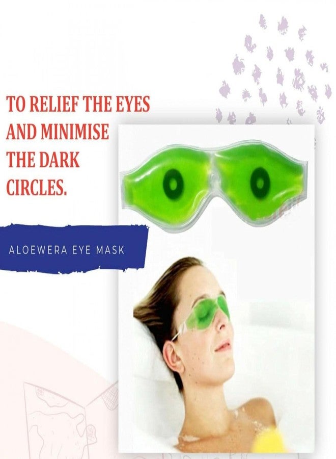 Concepta Beauty Aloe Vera Cool Gel Eye Mask Summer Ice Cooling Sleeping Mask for Eye Patches Remove Dark Circles Fatigue Cool Eyes Patch Pads Eye Care (Pack of 2 Pis) - Image 3