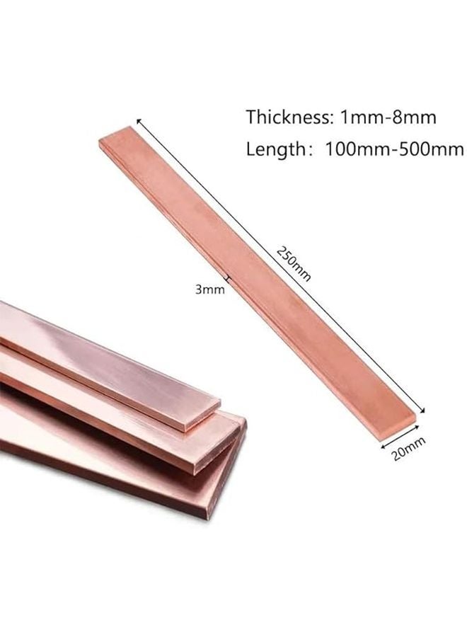 Copper Flat Bar Strip 5x40x100mm T2 Red 1mm to 8mm Thickness 100mm to 500mm Length - Image 3