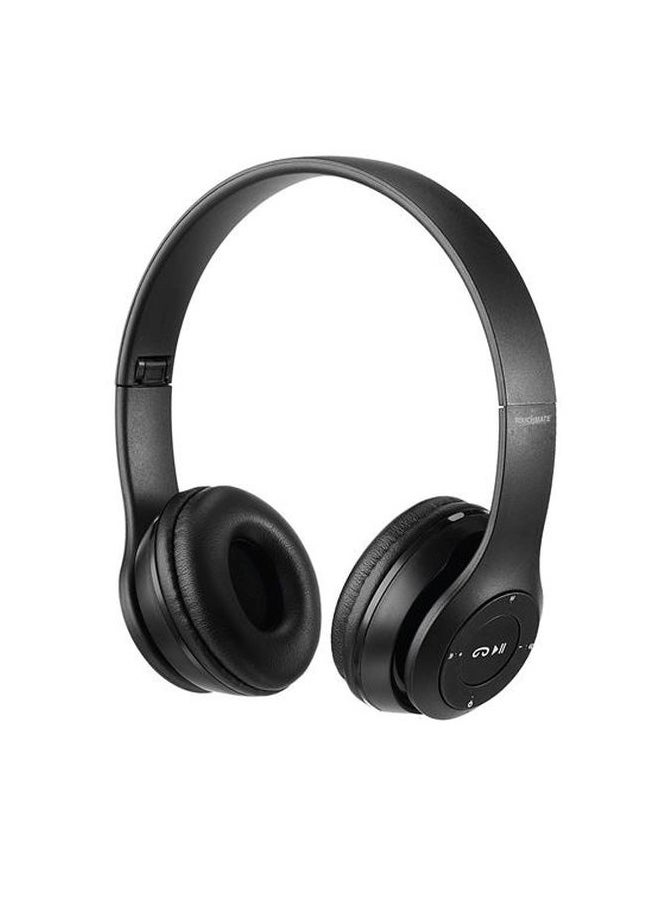 Wireless Over-Ear Headphones With Mic Black