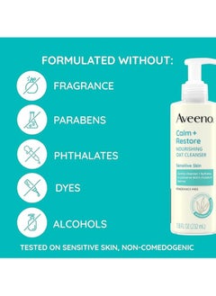 Aveeno Aveeno Calm + Restore Nourishing Oat Cleanser, Fragrance free, 7.8oz (232 mL))  - Image 4