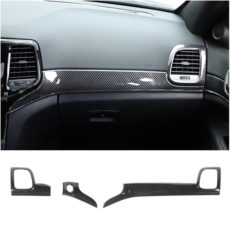 YOCTM ABS Carbon Fiber Look Dashboard Panel Trim Door Handle Cover for Jeep Grand Cherokee 2014 2015 2016 2017 2018 2019 2020 2021 Interior Accessories Decorative Cover - Image 3