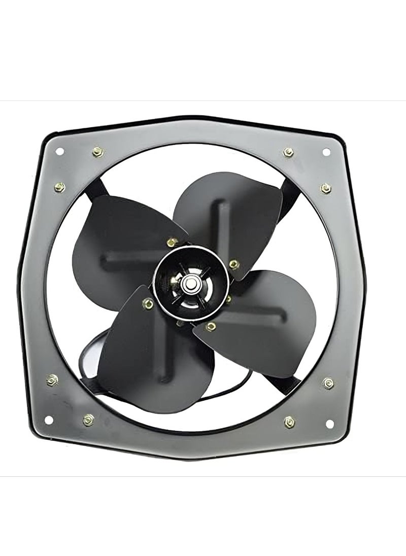 Shard Generic 12" Black Metal Heavy Duty Exhaust Fan, Low Noise, Durable, Clip-on/Clamp Mount, Powder Coated Finish, Outdoor Use, Remote Control 