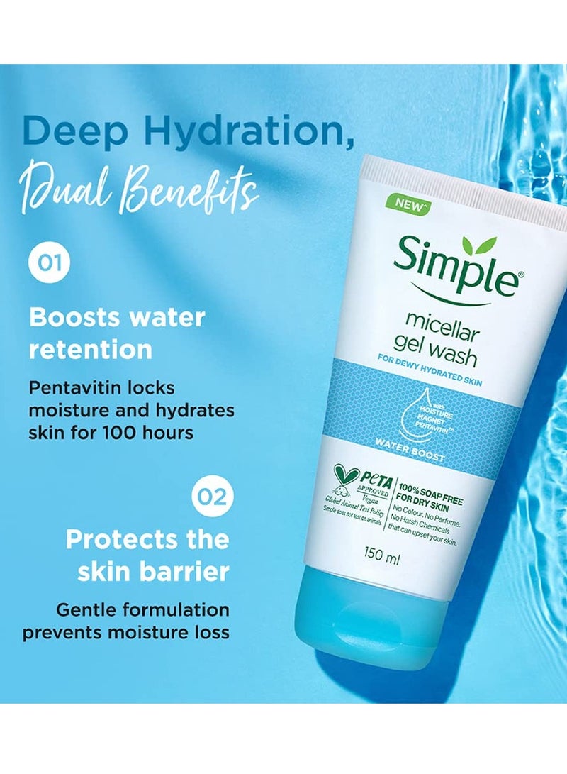 Simple Water Boost Micellar Facial Wash For Dry Skin Type 150ml - Image 4