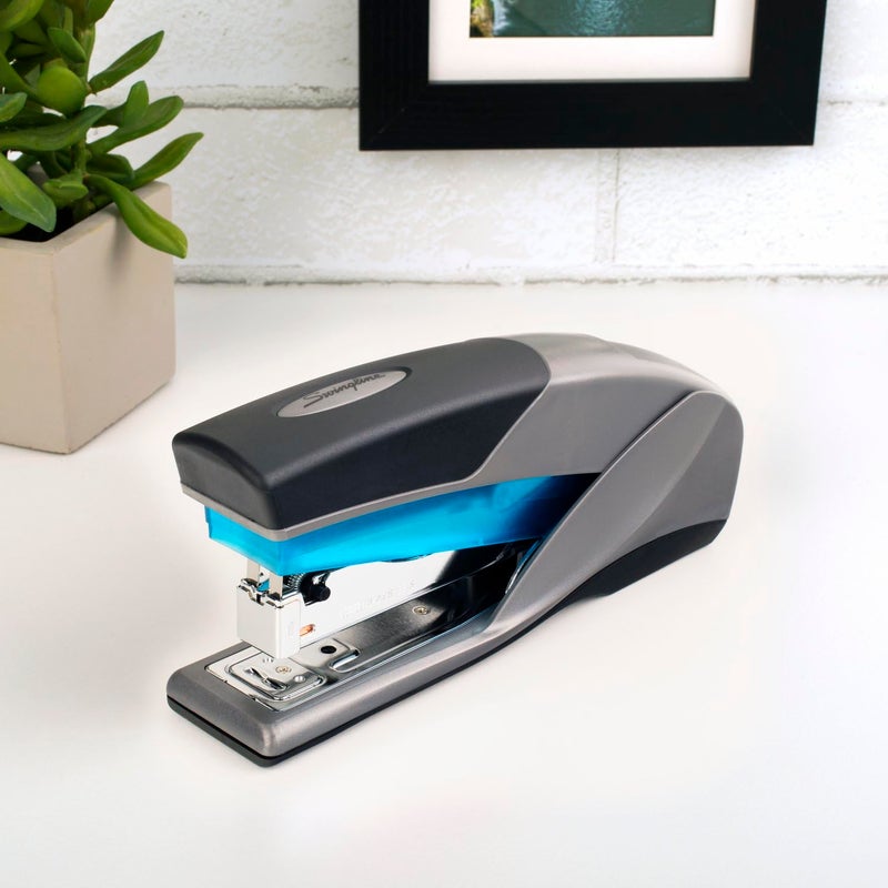 Swingline Stapler, 25 Sheet Capacity, Optima 25, Jam Free, Reduced Effort, Soft Grip, Blue and Gray (66404) - Image 2