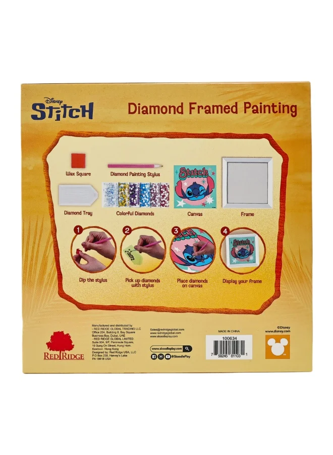 ديزني Stitch Diamond Framed Painting Kit | Make It Easy & Fun | Art & Craft | Home Wall Décor | Age 3+