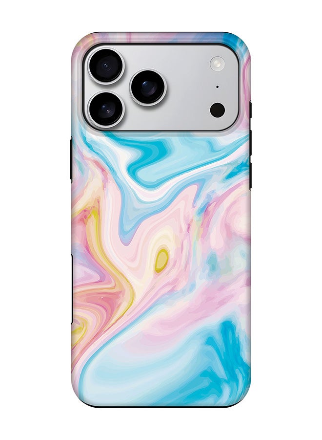 Stylizedd Tough Pro Magnetic Case for iPhone 17 Pro Max, Dual Layer hybrid PC + TPU Mobile Cover Matte - Marble Print Aqua