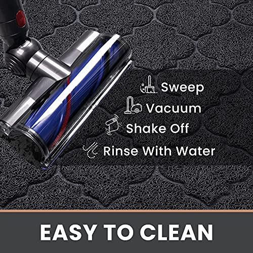 LuxStep حصيرة مدخل لوكس ستيب كبيرة 24x36 بوصة، حصيرة مدخل داخلية وخارجية، تصميم منخفض غير قابل للانزلاق، حصيرة ترحيب للباب الأمامي، فناء، جراج، أسود - Image 3