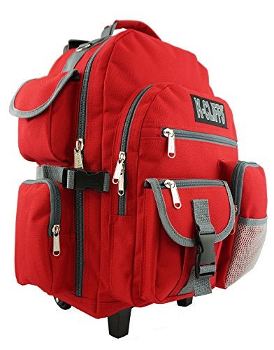 K-Cliffs Heavy Duty Rolling Backpack School Bookbag with Wheels Deluxe Wheeled Daypack - Image 2