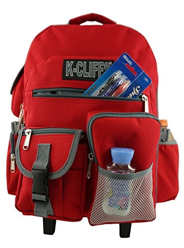 K-Cliffs Heavy Duty Rolling Backpack School Bookbag with Wheels Deluxe Wheeled Daypack - Image 4