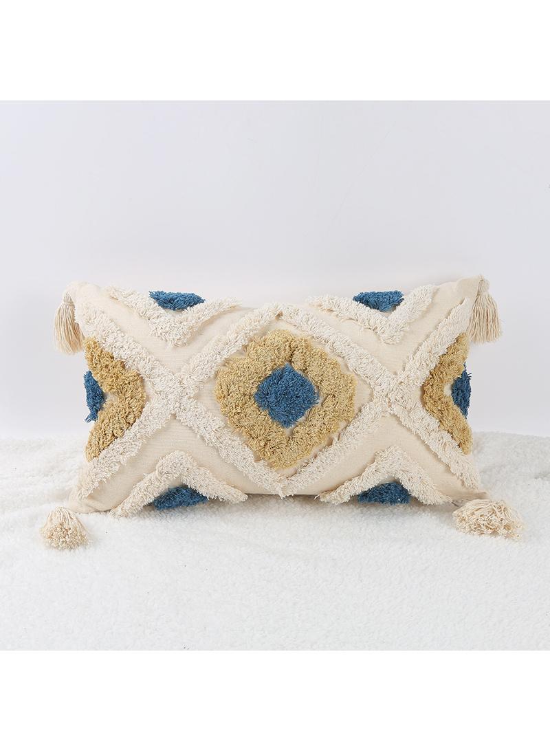 Bluejw Cushion Cover 30x50cm Handcrafted Throw Pillow Cover Boho Decor Cushion Tassel Decorative Pillowcase Woven Throw Tufted for Home Bohemian Decor - Image 1