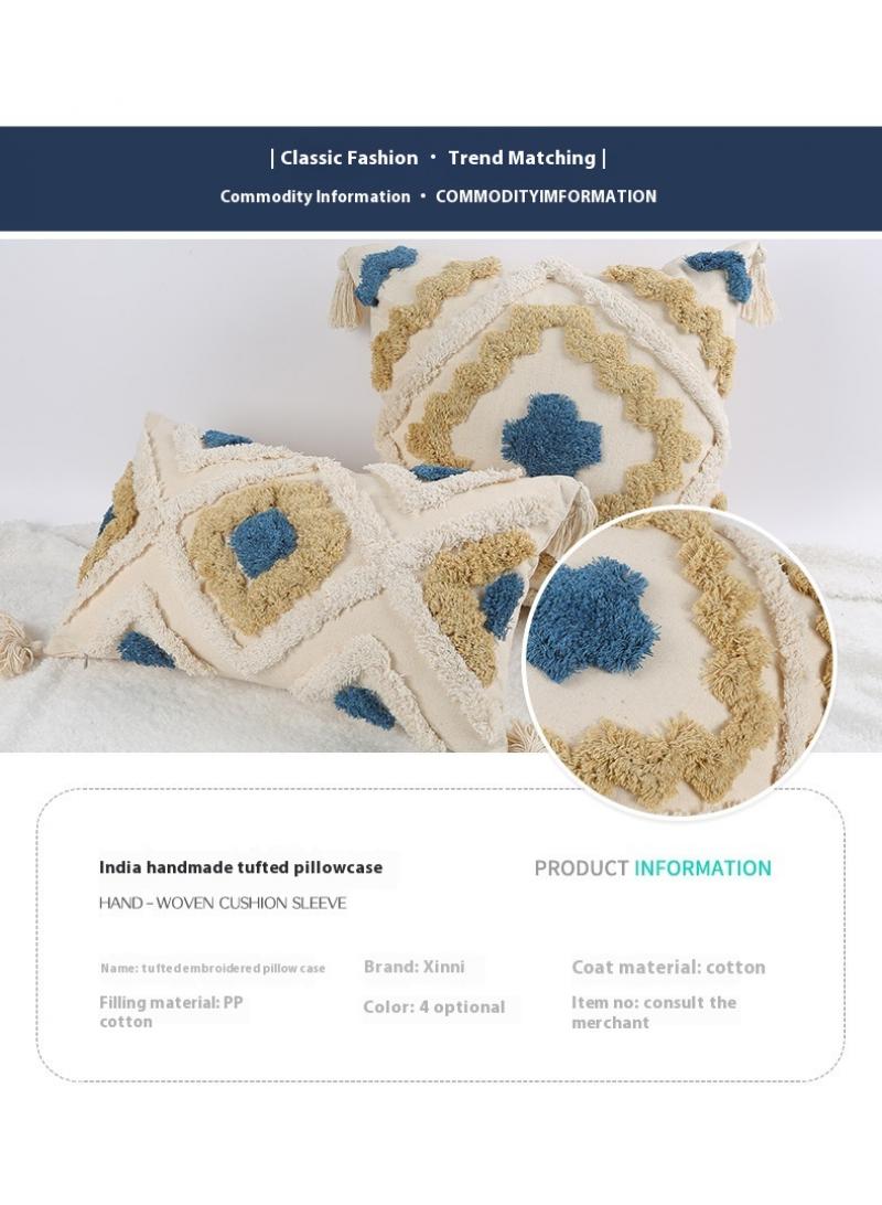 Bluejw Cushion Cover 30x50cm Handcrafted Throw Pillow Cover Boho Decor Cushion Tassel Decorative Pillowcase Woven Throw Tufted for Home Bohemian Decor - Image 2