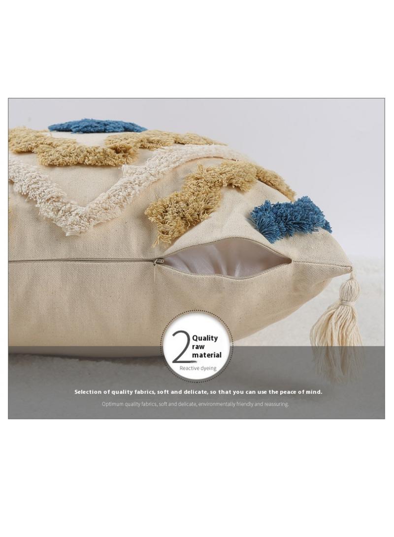 Bluejw Cushion Cover 30x50cm Handcrafted Throw Pillow Cover Boho Decor Cushion Tassel Decorative Pillowcase Woven Throw Tufted for Home Bohemian Decor - Image 4