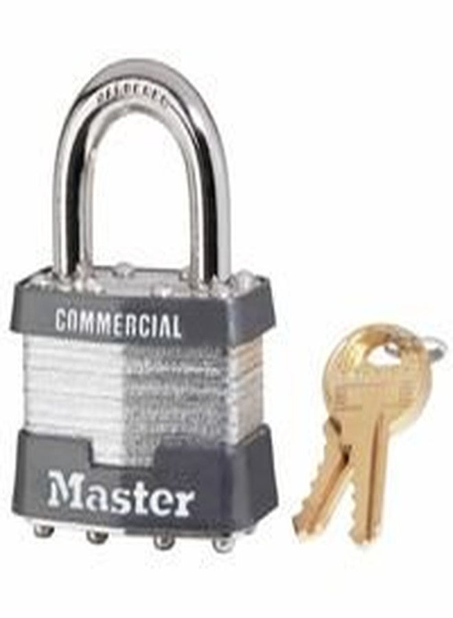 Master Lock 470-1KA-2001 Laminated Padlocks Keyed Alike Key Code 2001, 5/16" Diameter, 3/4" Width, Silver (Pack of 6)