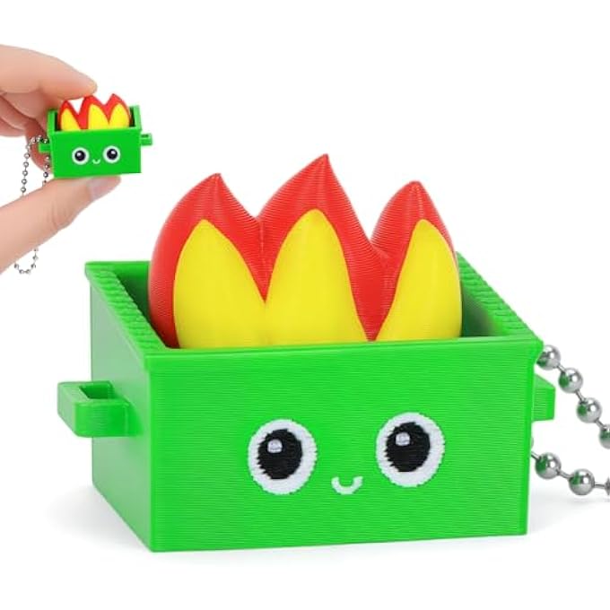 Dalycro Dumpster Keyboard Clicker Fidget Keychain, Dumpster Fidget Gifts for Coworkers Office Desk Accessories Home Travel Stress Anxiety Relief (Green, 1P) - Image 1