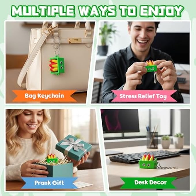 Dalycro Dumpster Keyboard Clicker Fidget Keychain, Dumpster Fidget Gifts for Coworkers Office Desk Accessories Home Travel Stress Anxiety Relief (Green, 1P) - Image 5