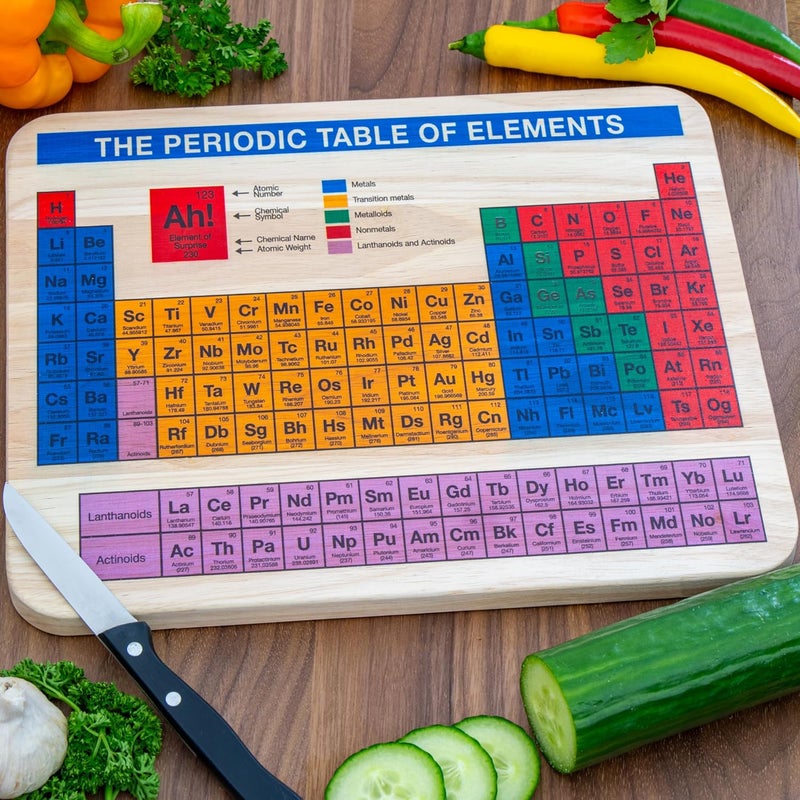 getDigital Cutting Board Periodic Table of Elements  Wooden Serving Board Chopping Block for Nerds and Chemistry Geeks  Natural Beech Wood 30 x 25 x 2 cm - Image 2