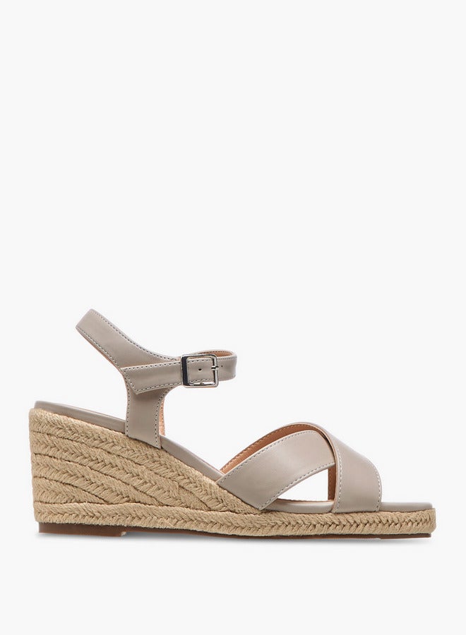 Celeste Women's Cross Strap Sandals with Buckle Closure and Wedge Heel  - Image 3