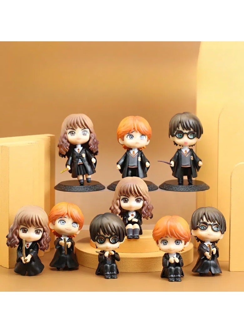 Harry Potter 9-piece set Handicraft toon model dolls, trendy toys, PVC character model toys collection gifts, creative cartoon toys, birthday and holiday gifts - Image 1