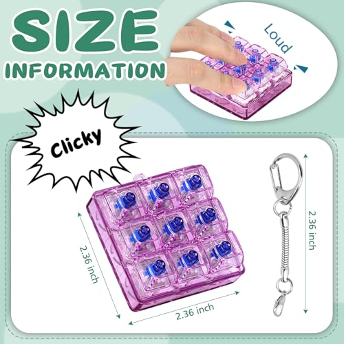 Axlksia Keyboard Fidget Toy Fidget Clicker Keyboard Fidget Keychain Button Fidget Gifts for Adults to Relieve Stress and Pass Time Style D - Image 5