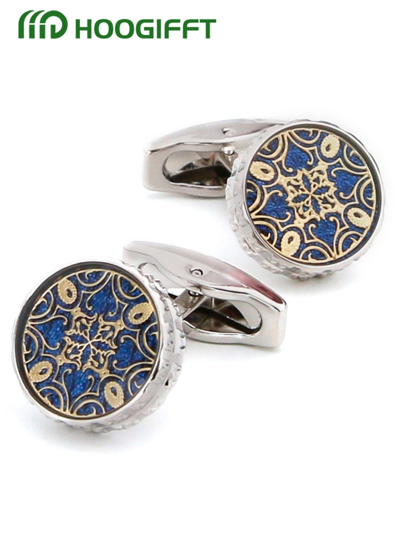 HOOGIFFT 2 Pairs Men's Cufflinks, Shirt Suit Cufflinks, with Classic Calm and Unique Design are Suitable for Formal occasions and Daily Mens Accessories（with Cufflink Box） - Image 5