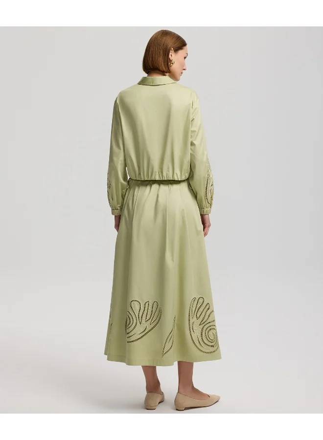 Embroidered Midi Skirt