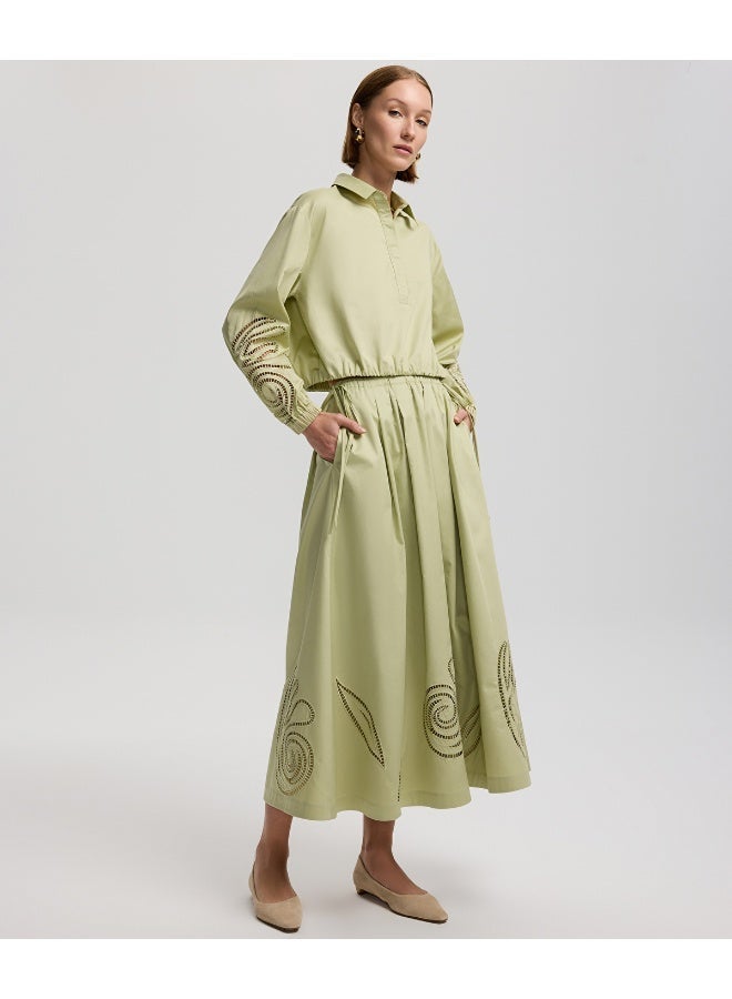 Ipekyol Embroidered Midi Skirt - Image 1