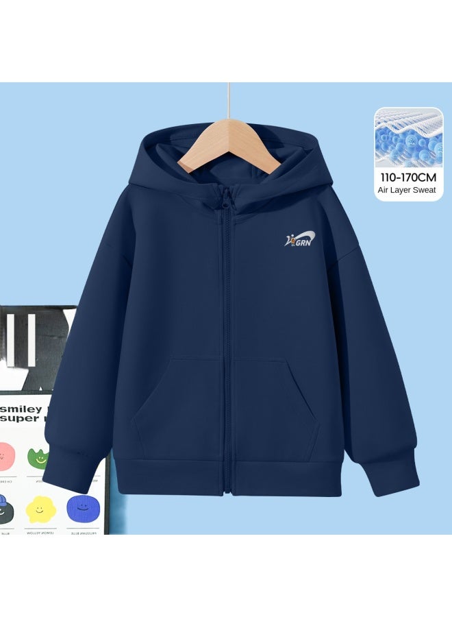 Noble bird Boys' Hooded Jacket, Versatile Mid-child Early Autumn Trend Cardigan, Mid-child Autumn Sports Cartoon Print Top - Image 2