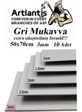 Artlantis Hard Cardboard Cardboard Gray 3 mm 50 x 70 cm 10 Pieces  - Image 1