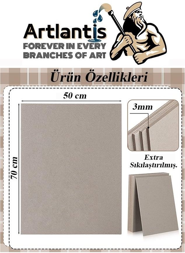 Artlantis - Hard Cardboard Cardboard Gray 3 mm 50 x 70 cm 10 Pieces - Image 1
