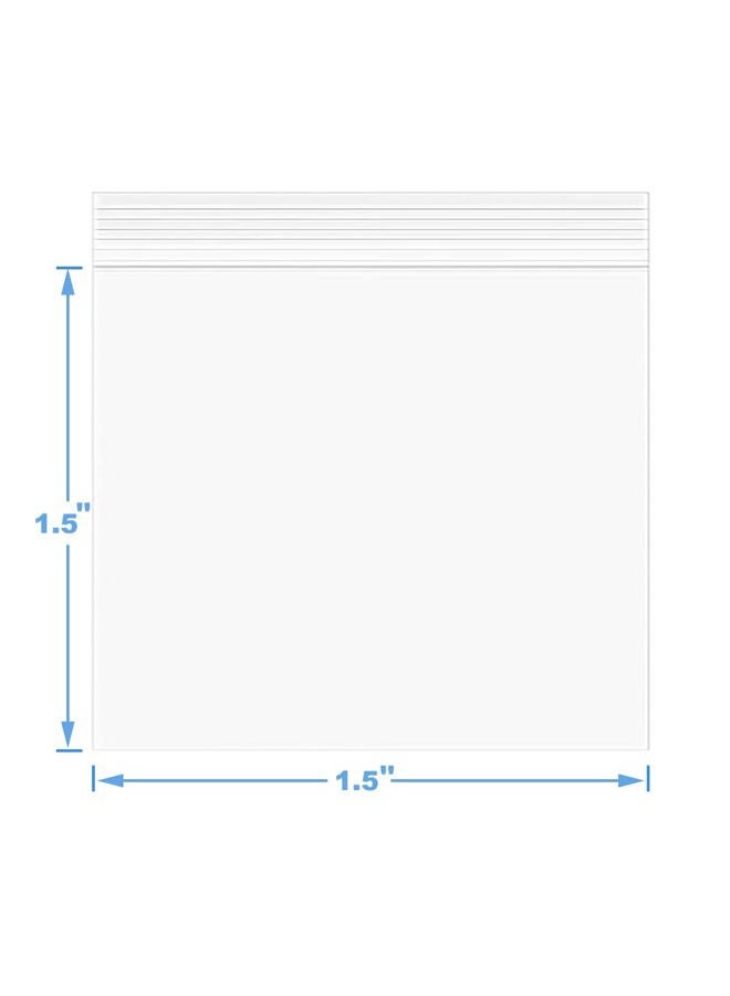 Somoga 1000PCS 1.5"x1.5" 2.4 Mil Large Clear Zip Poly Bags - Image 2