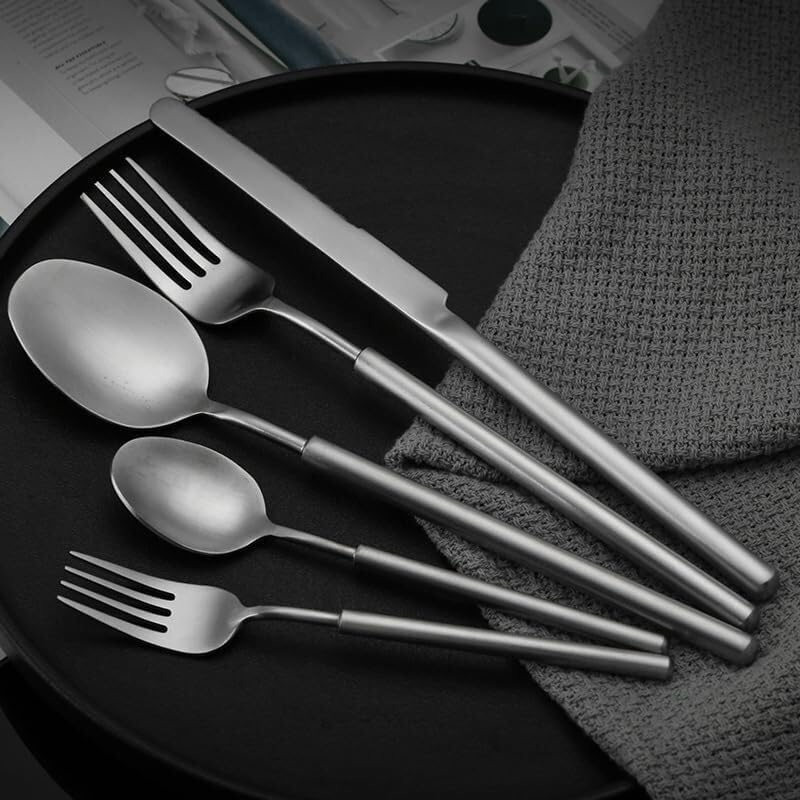 Silverware Set 5/20/30/40/50/60pcs Stainless Steel 304 Tableware Creative Knife and Fork Spoon Hotel Steak and Household Dessert(60 Pieces for 12) - Image 4