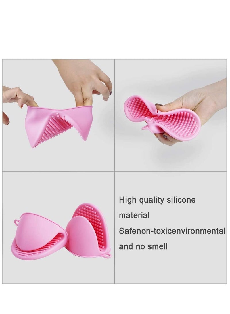 نيبمينينت مقابض طبخ من السيليكون ، قفازات فرن واقي إصبع مقاوم للحرارة للمطبخ والطبخ والخبز والميكروويف ومقابض مطبخ للشواء 2 أزواج - Image 3