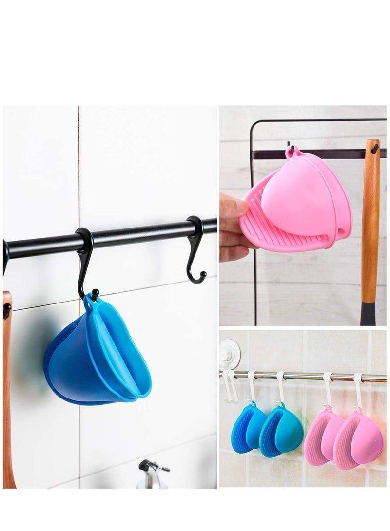 نيبمينينت مقابض طبخ من السيليكون ، قفازات فرن واقي إصبع مقاوم للحرارة للمطبخ والطبخ والخبز والميكروويف ومقابض مطبخ للشواء 2 أزواج - Image 2