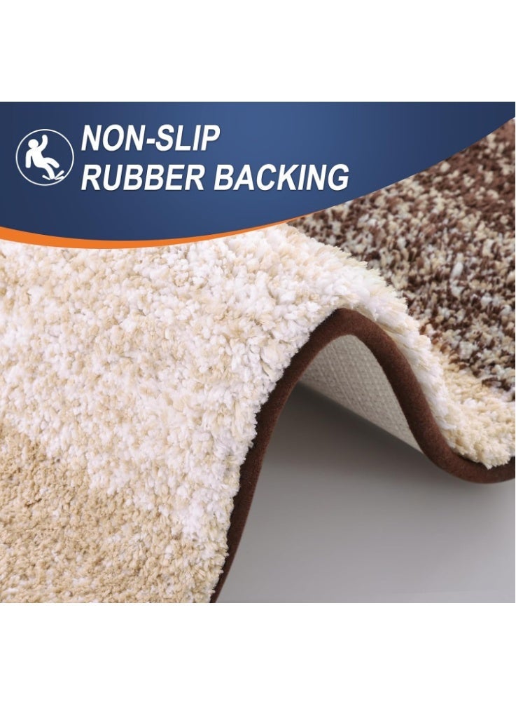 Luxury Gradient Brown Bathroom Rug: Ultra-soft, absorbent microfiber bathroom rug with non-slip plush, available in multiple sizes (60x40 cm / 23.62 inches x 15.74 inches), machine washable and dryable. - Image 3