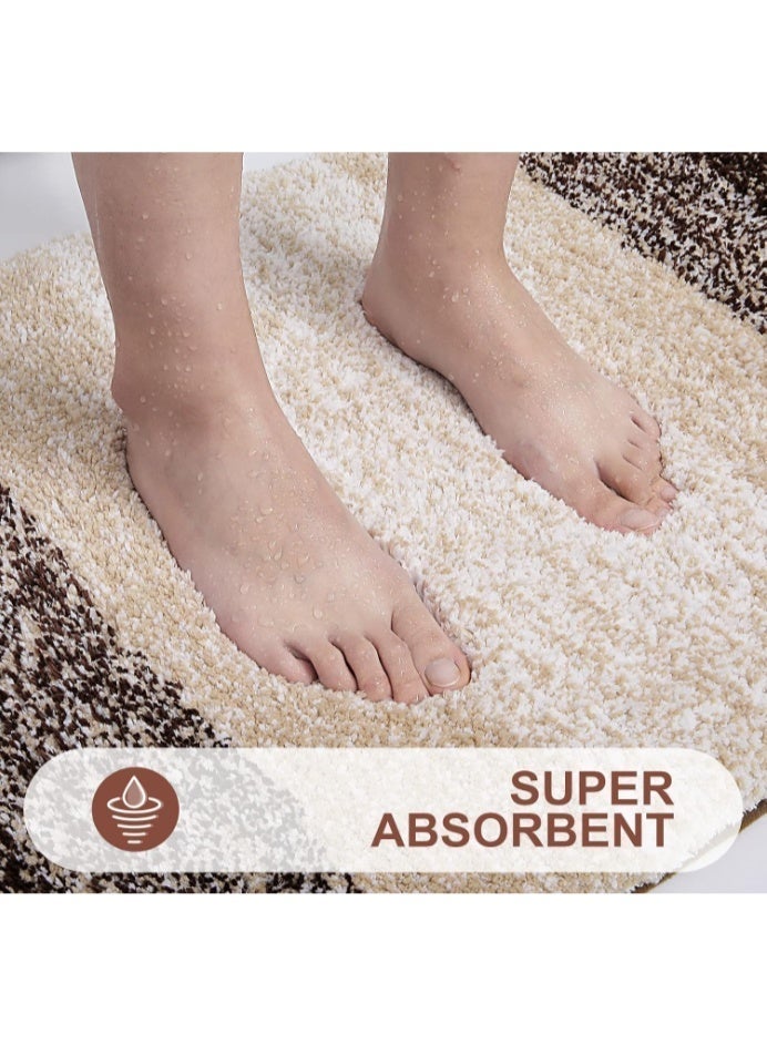 Luxury Gradient Brown Bathroom Rug: Ultra-soft, absorbent microfiber bathroom rug with non-slip plush, available in multiple sizes (60x40 cm / 23.62 inches x 15.74 inches), machine washable and dryable. - Image 5