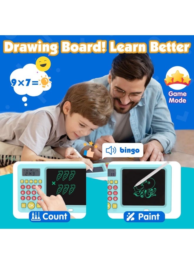 Arabest LCD Writing Tablet Toy for Kids Math Games for Kids 6-8, Electronic Math Games Toys for Learning Math, Birthday Gifts for Boys Girls (Blue) - Image 2